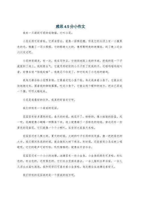 雅思4.5分小作文