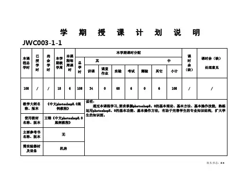 PS中职的教学计划