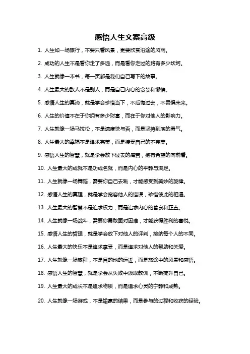 感悟人生文案高级