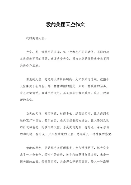 我的美丽天空作文
