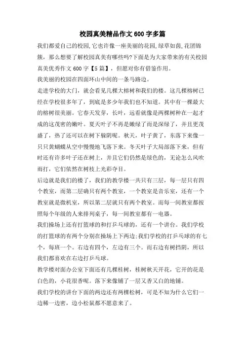 校园真美精品作文600字多篇