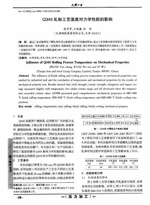Q345轧制工艺温度对力学性能的影响