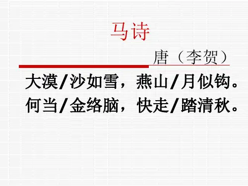 马诗的课件.ppt