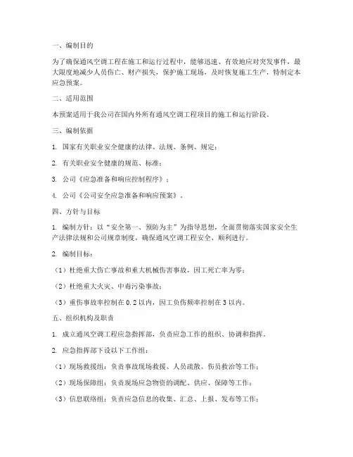 通风空调工程应急预案