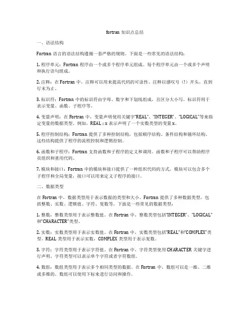fortran知识点总结