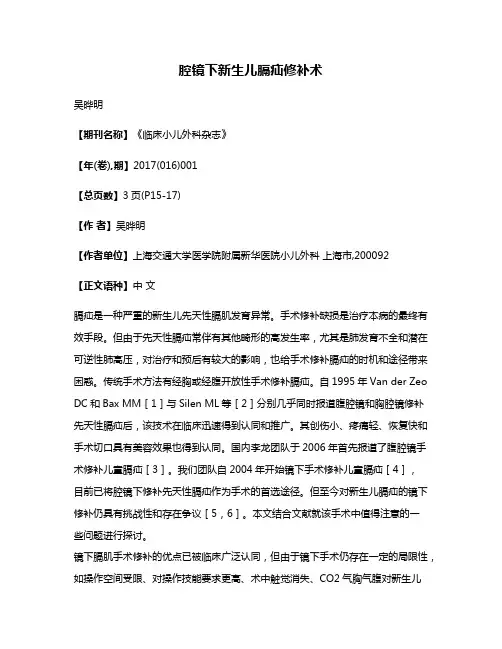 腔镜下新生儿膈疝修补术