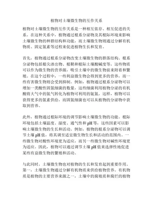 植物对土壤微生物的互作关系