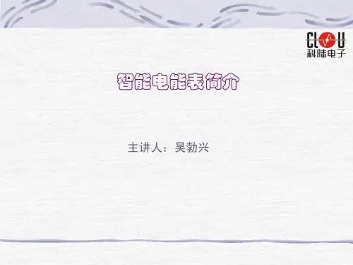 智能电能表简介