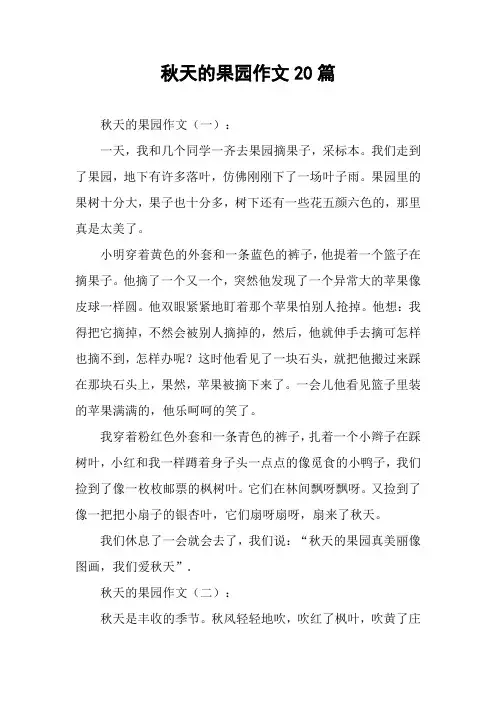 秋天的果园作文20篇