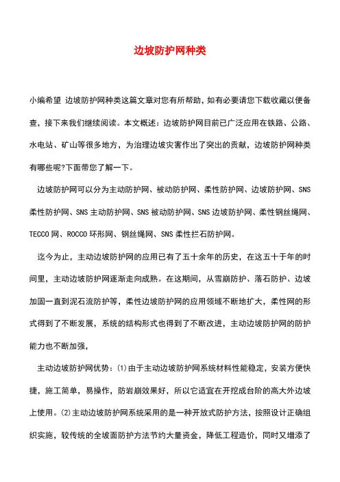【精品推荐】边坡防护网种类