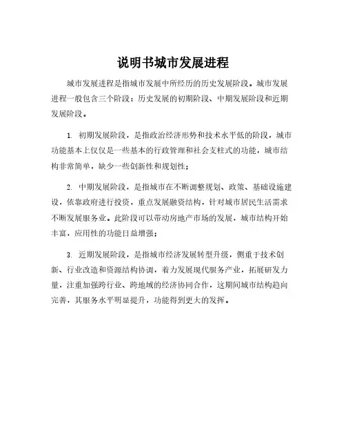 说明书城市发展进程