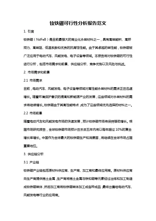 钕铁硼可行性分析报告范文