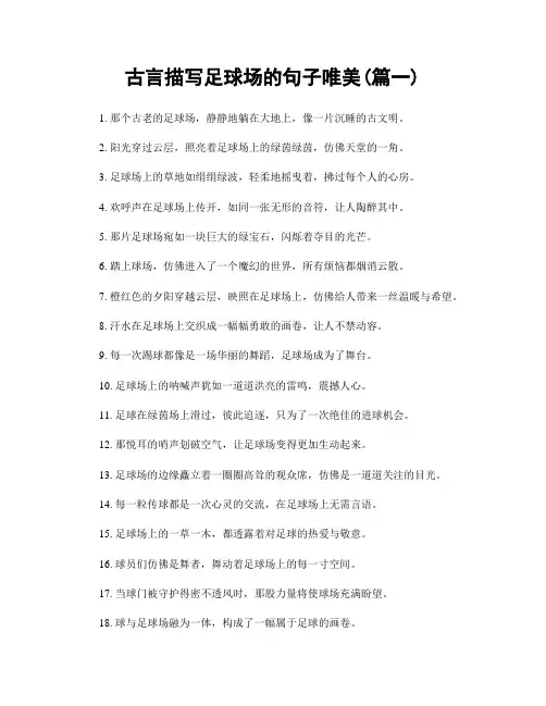 古言描写足球场的句子唯美(精选两篇)