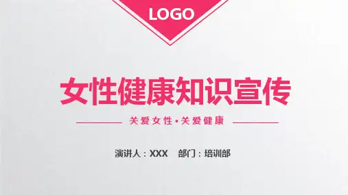 关爱女性健康知识教育讲座PPT模板(完整版)
