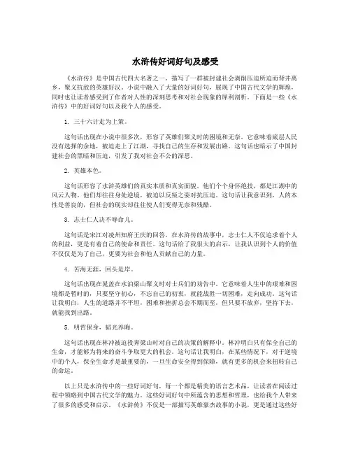 水浒传好词好句及感受