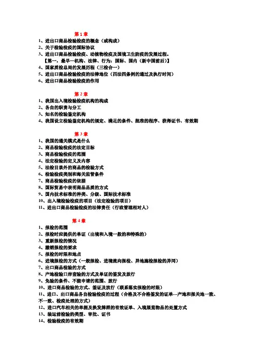 检验检疫知识点