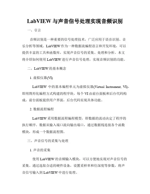 LabVIEW与声音信号处理实现音频识别