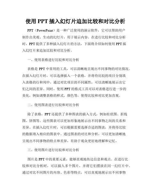 使用PPT插入幻灯片追加比较和对比分析