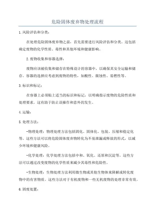 危险固体废弃物处理流程
