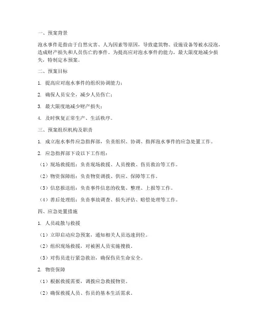 泡水应急预案