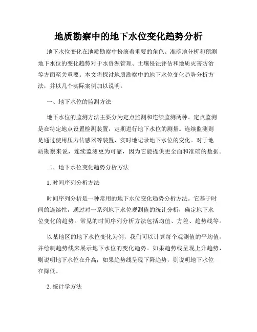 地质勘察中的地下水位变化趋势分析