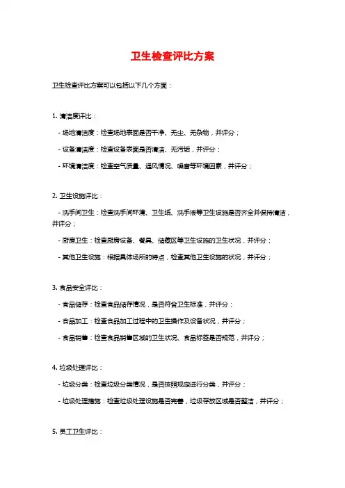 卫生检查评比方案