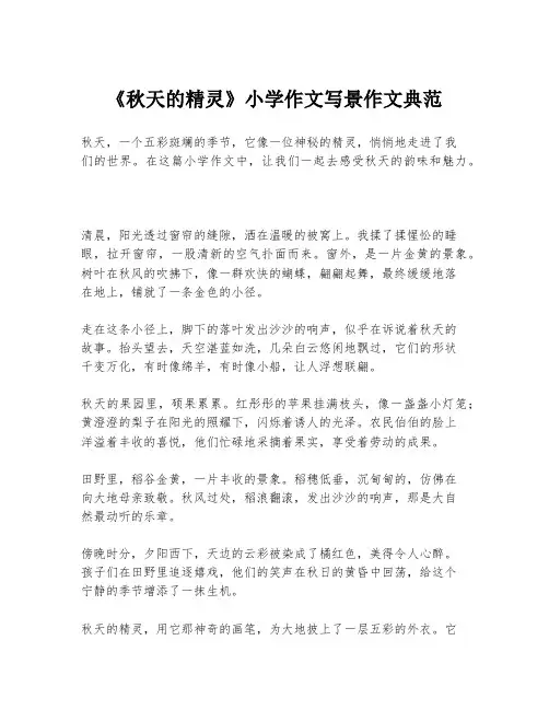 《秋天的精灵》小学作文写景作文典范