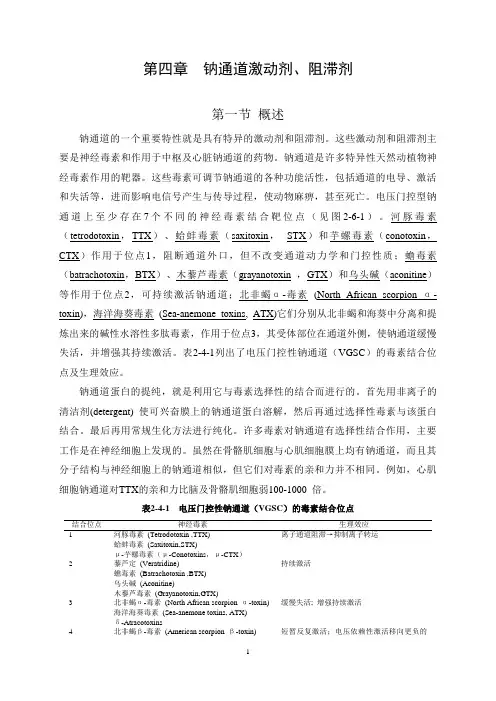 第二篇第四章  钠通道激动剂、阻断剂
