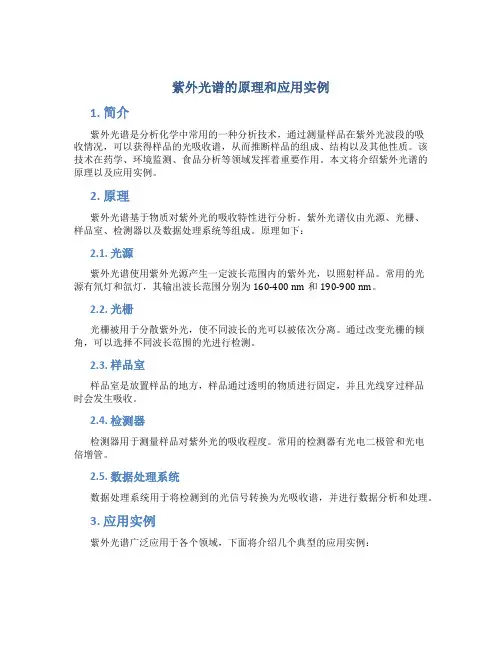 紫外光谱的原理和应用实例