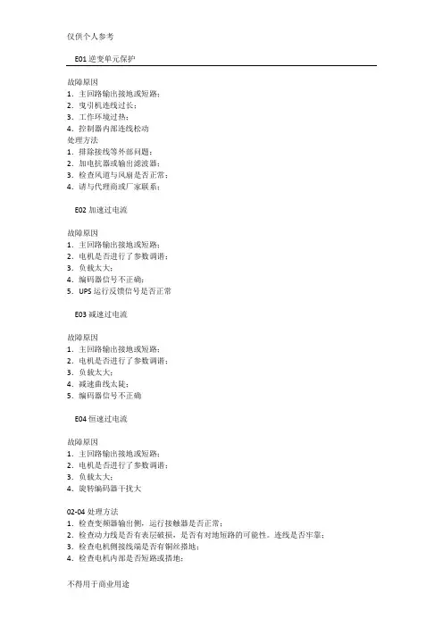 电梯维修故障代码