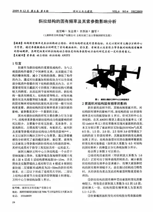 斜拉结构的固有频率及其索参数影响分析