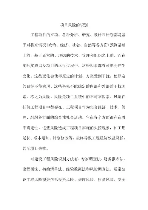 项目风险的识别