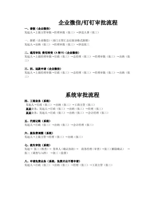 钉钉企业微信审批格式设置