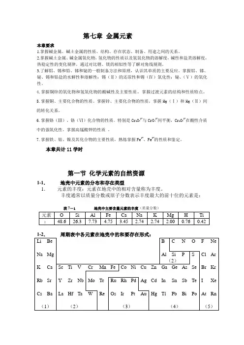 第八章-主族金属元素(一)---内蒙古化工职业学院-精品课程网站