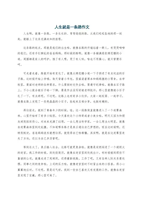 人生就是一条路作文