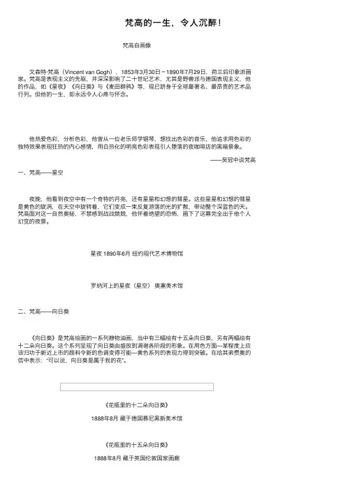 梵高的一生，令人沉醉！