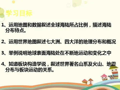 初中地理人教七年级上册第二章 陆地和海洋 复习第章 陆地和海洋PPT