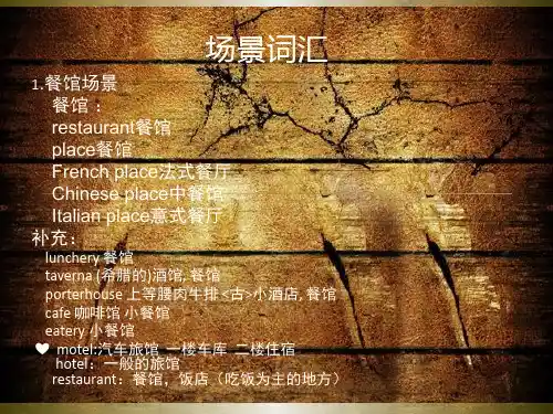 实用的场景词汇