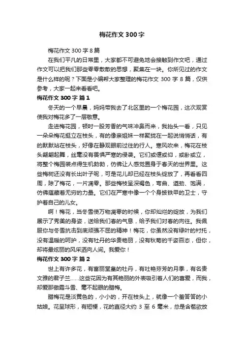 梅花作文300字8篇
