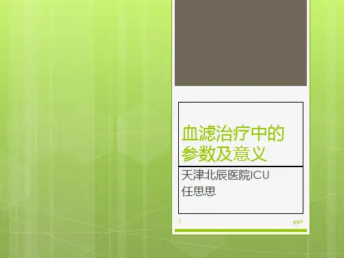 血滤的参数和意义  ppt课件