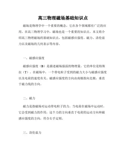 高三物理磁场基础知识点