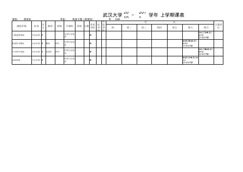 武大课表