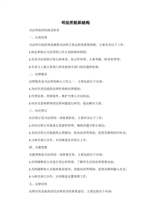 司法所组织结构