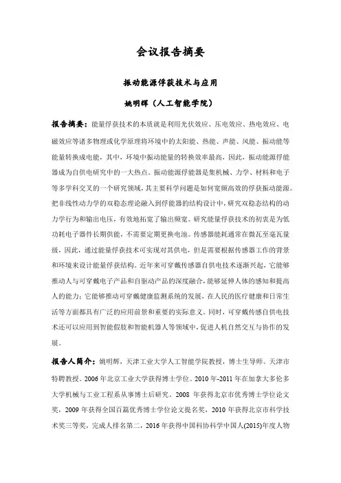 会议报告摘要【模板】