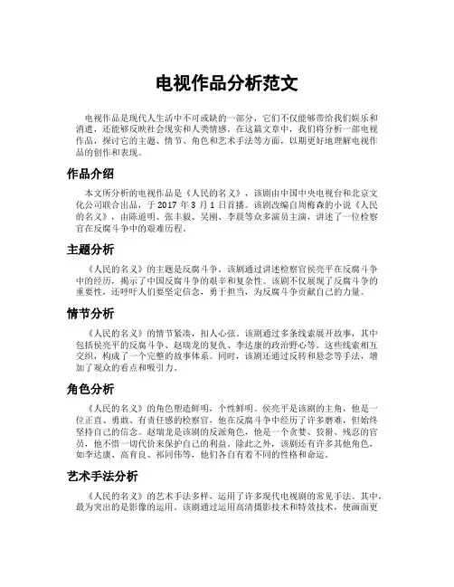 电视作品分析范文