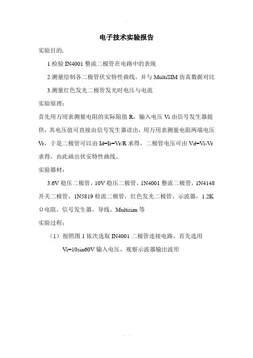 二极管特性测量实验报告