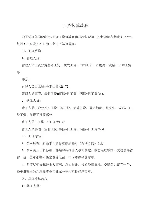 工资核算流程
