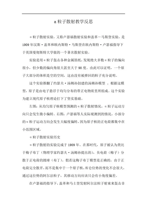a粒子散射教学反思