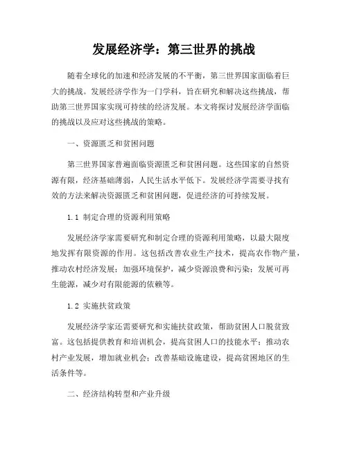 发展经济学：第三世界的挑战