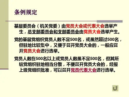 党的基层组织选举流程